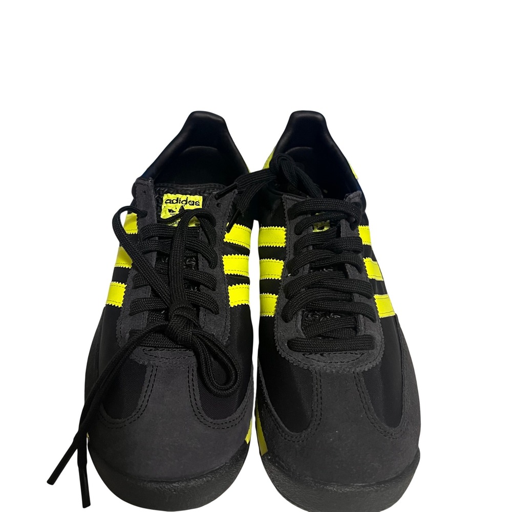 Adidas SL 72 Black Neon Yellow Stripe Retro Running Sneakers Shoes Men US 8